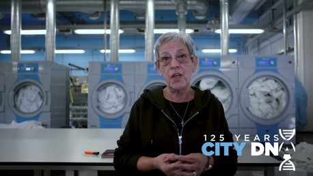 ENGINE ROOM: Laundry Manager, Janet Evans.