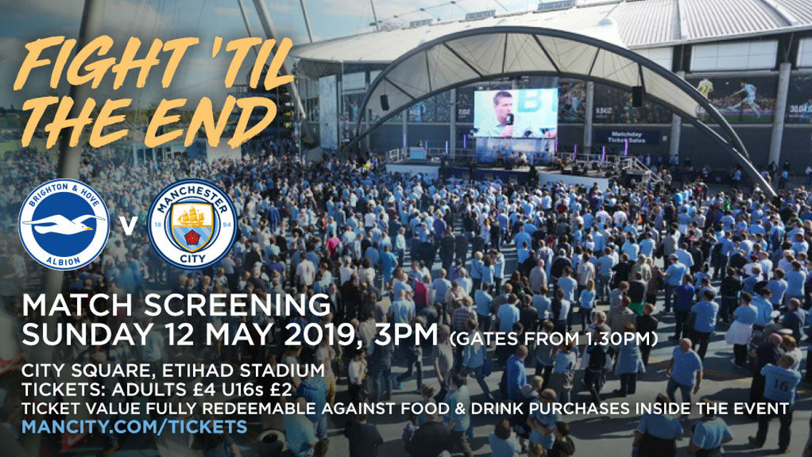 Extra tickets for Brighton v City live screening