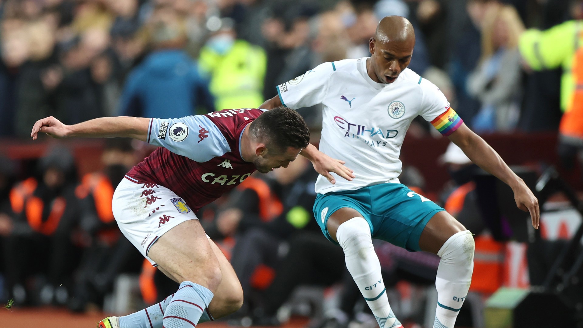 LEADING MAN: Skipper Fernandinho makes crucial block