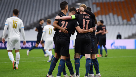 THE LADS: City celebrate the opener 