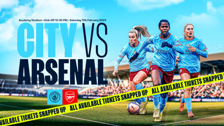 City v Arsenal: All available tickets snapped up