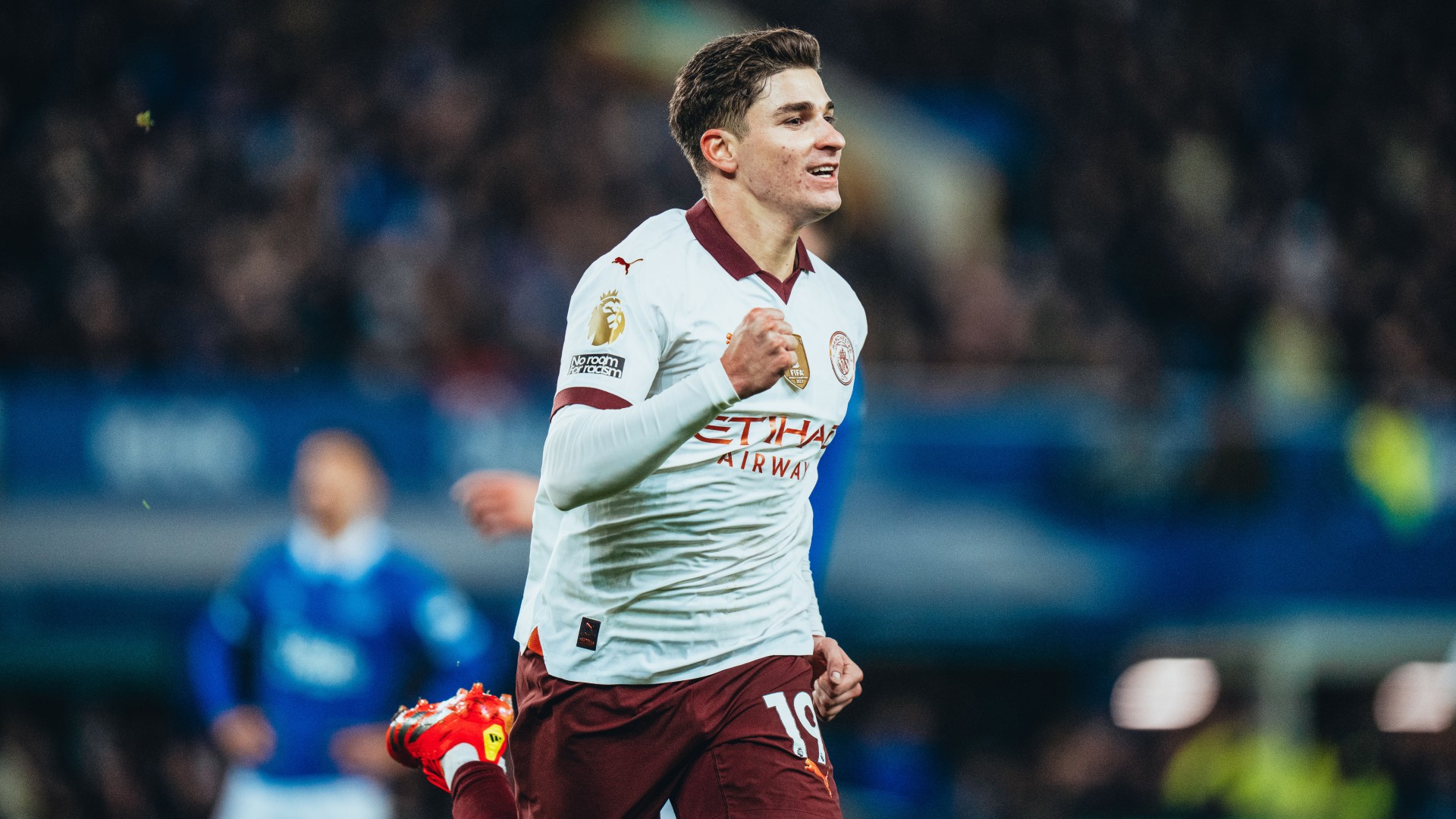 GET IN: Julian Alvarez celebrates after his penalty