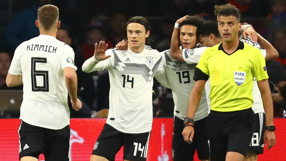 WUNDERBAR : Leroy Sane netted a superb effort to open the scoring in a 3-2 win!