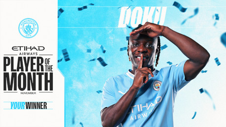 Doku voted November's Etihad Player of the Month