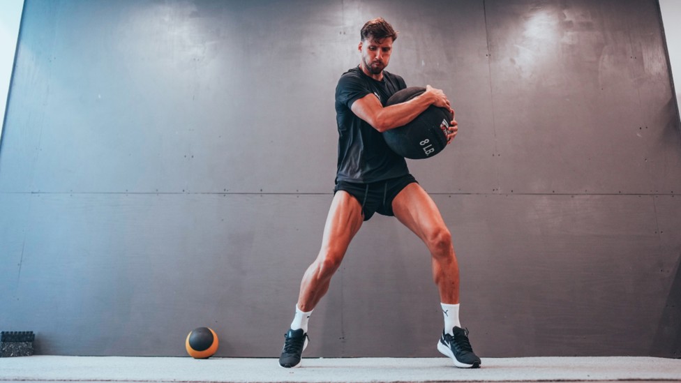 POWER PLAY: Ruben Dias goes through a fitness drill.