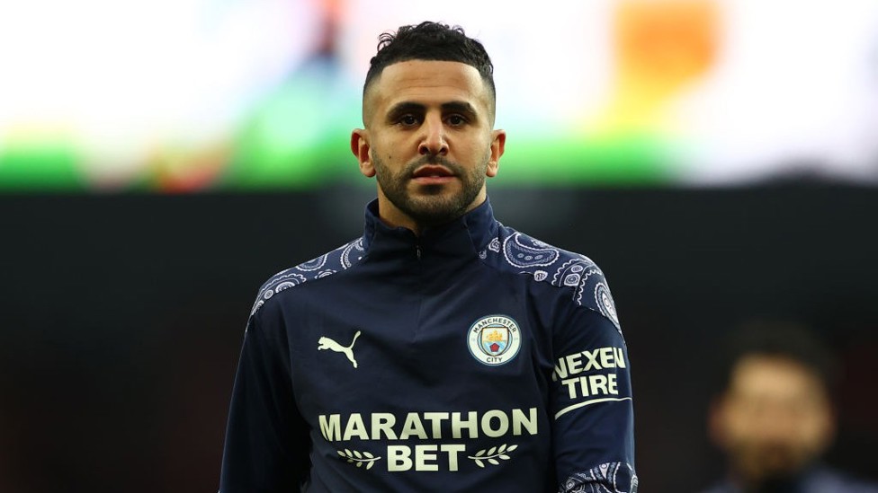 IN THE ZONE : A focused Riyad Mahrez ahead of kick-off.