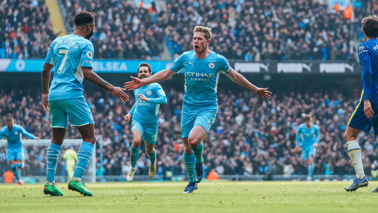 GET IN: KDB wheels away in delight 