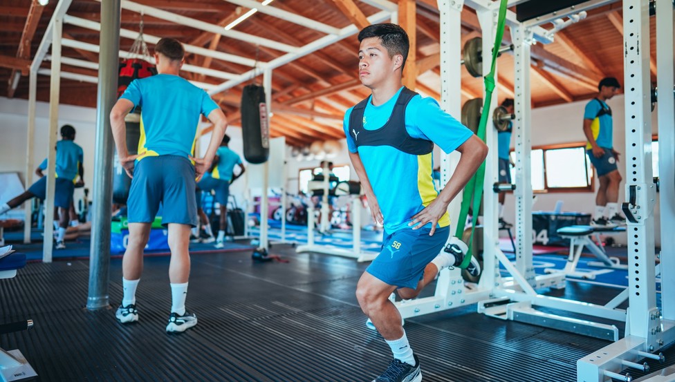More hard graft : Alex Alcala takes the strain