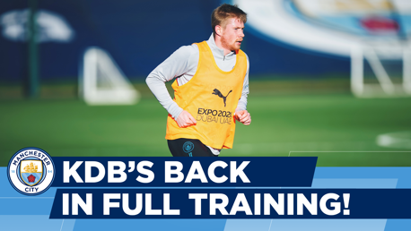 Watch the best of today's training session as De Bruyne returns to action 
