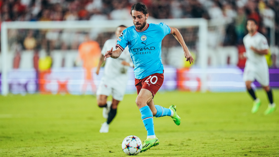 PACE TO BERN : Silva bursts forward early on.