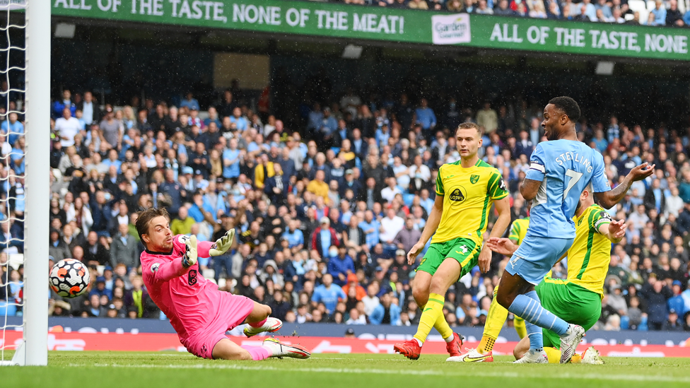 SUPER SUB STERLING  : Raheem taps home our fourth of the afternoon.
