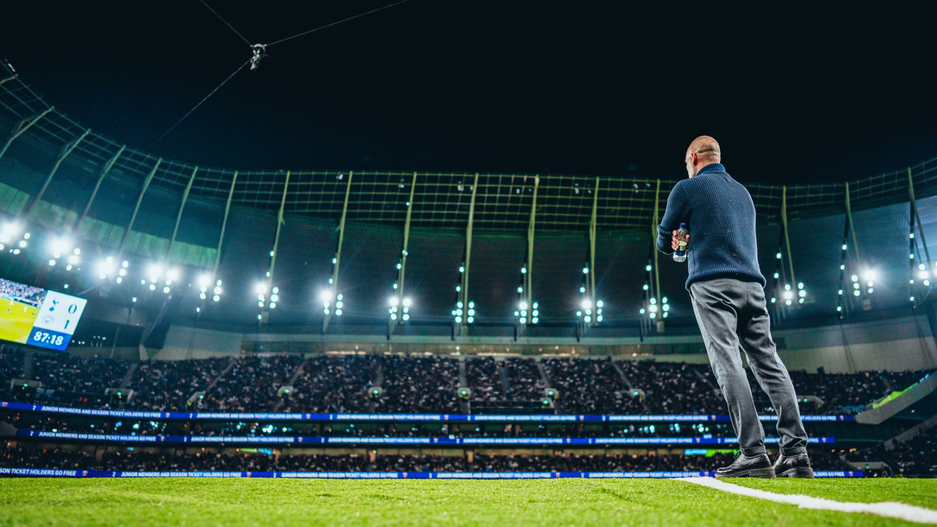 WATCHING BRIEF: Pep Guardiola looks on.