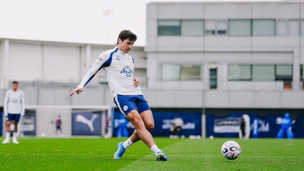 BEST FOOT FORWARD: Abdukodir Khusanov proves a pass master.