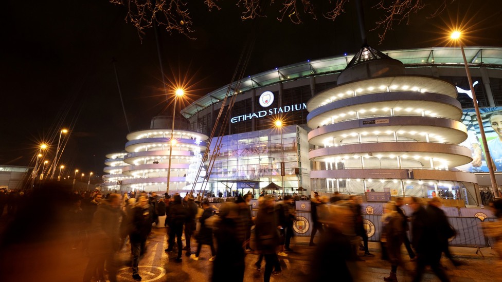 UNDER THE LIGHTS : There is always something special about night games at the Etihad. 