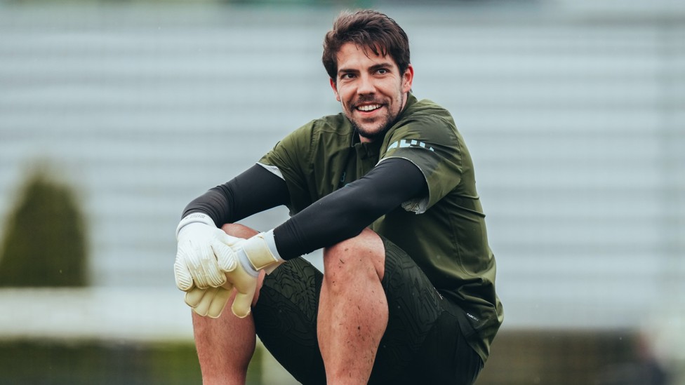 SAFE HANDS : Stefan Ortega Moreno takes a break