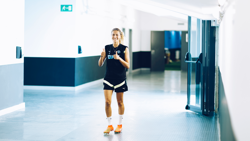 NEW RECRUIT : Laia Aleixandri makes her way out onto the pitch