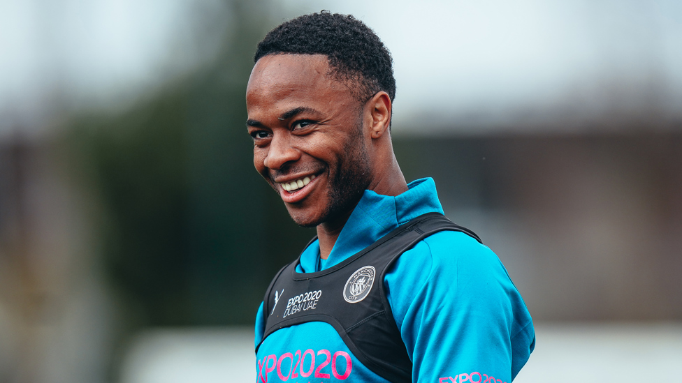 READY FOR ACTION : Raheem Sterling cracks a smile ahead of our trip to Burnley