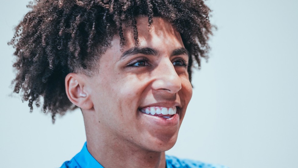 ALL SMILES : Rico Lewis enjoying the gym session. 