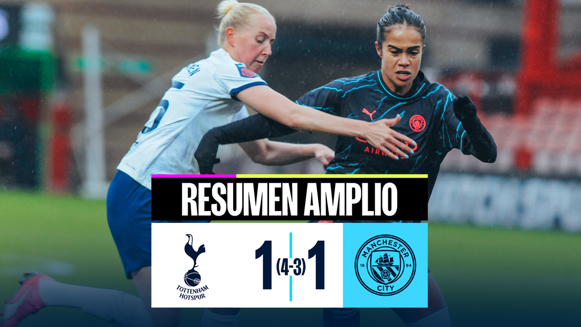 Spurs 1-1 City (4-3 penaltis): resumen amplio