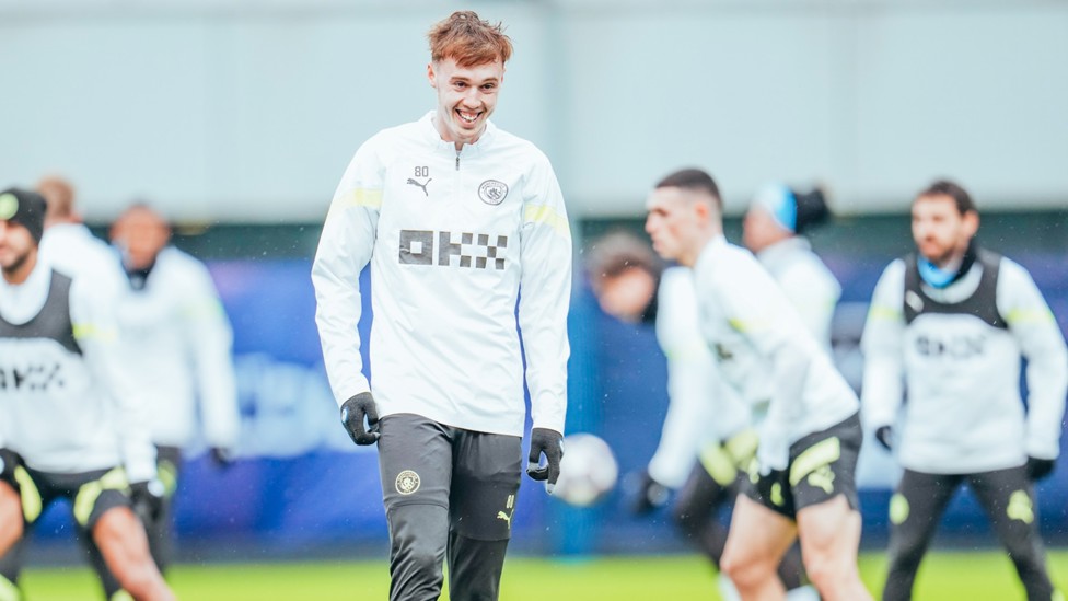 CHEESY GRIN : Cole Palmer cracks a smile