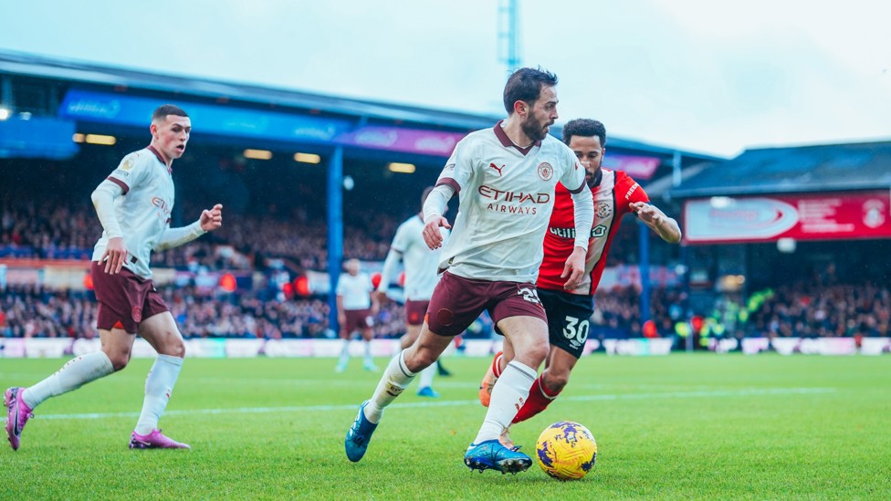 SILKY SILVA : Looking to unlock the Luton defence.