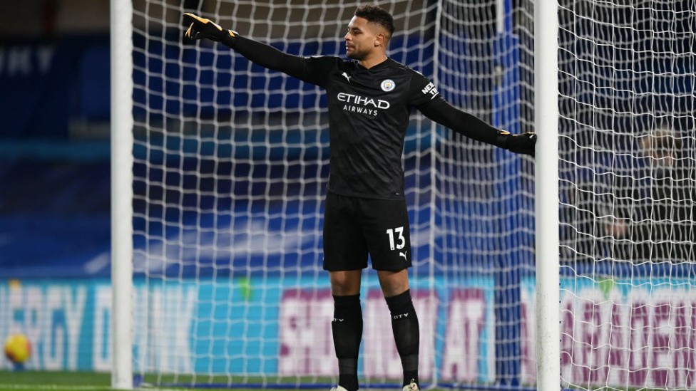 SAFE HANDS: Zack Steffen makes his Premier League debut