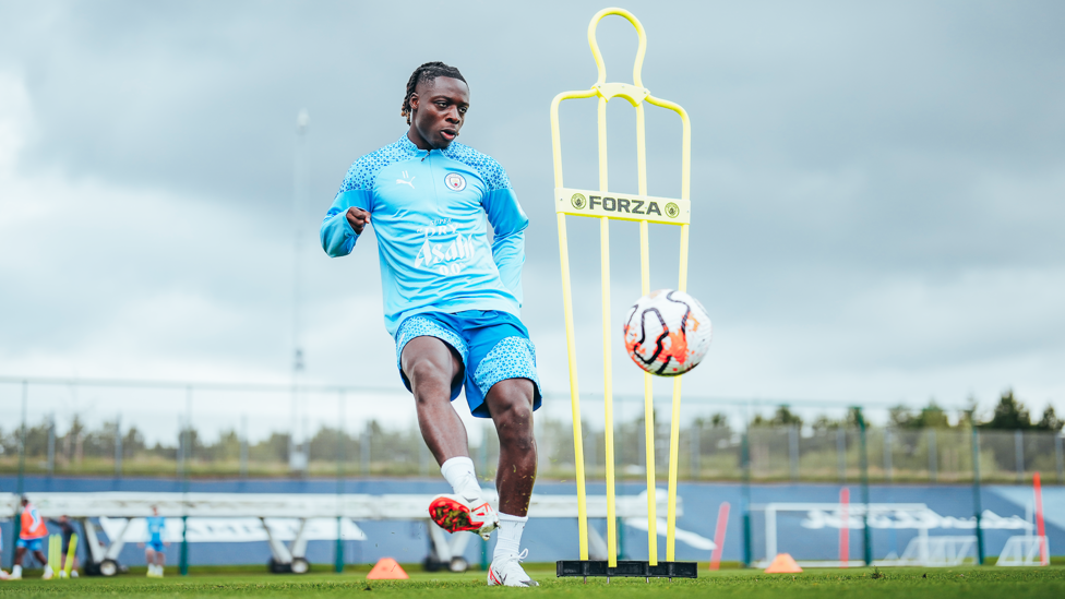 DOKU DRILLS : New boy Jeremy Doku put through his paces at the CFA