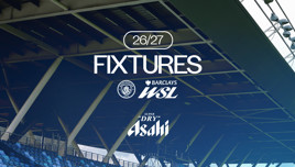 Image announcing Manchester City fixtures for the 26/27 season featuring Barclays WSL and Asahi Super Dry logos.