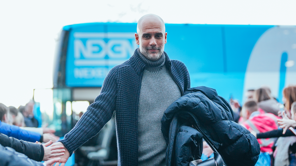 LEADING FROM THE FRONT : The boss arrives.