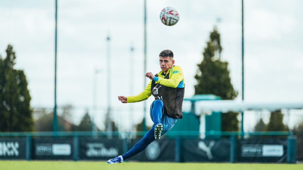 ARGENTINE ACE  : Claudio Echeverri's turn to shoot.