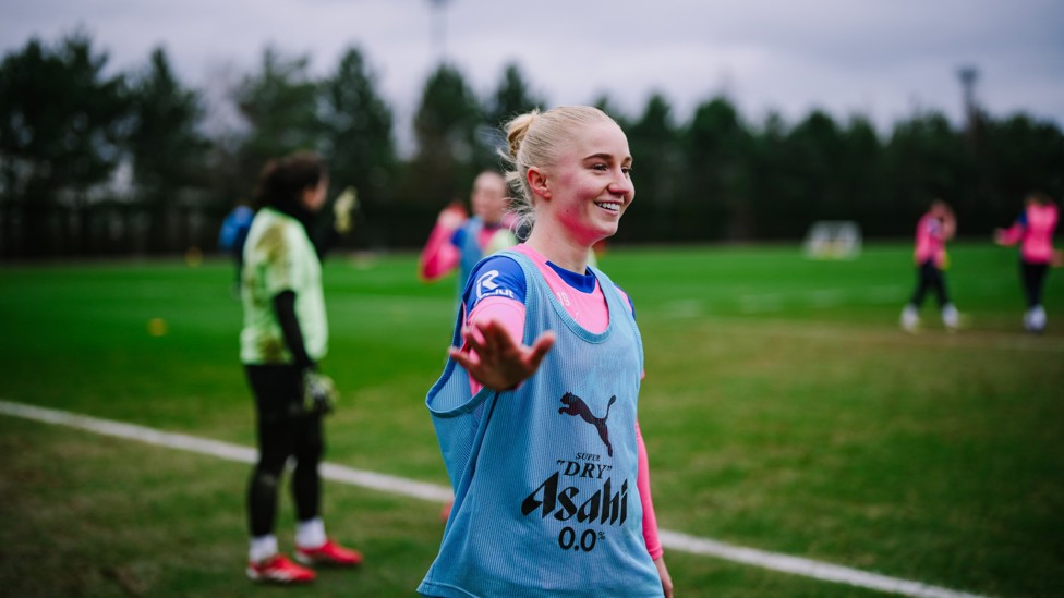 NO PAPARAZZI: Laura Blindkilde Brown holds out her hand to our club photographer