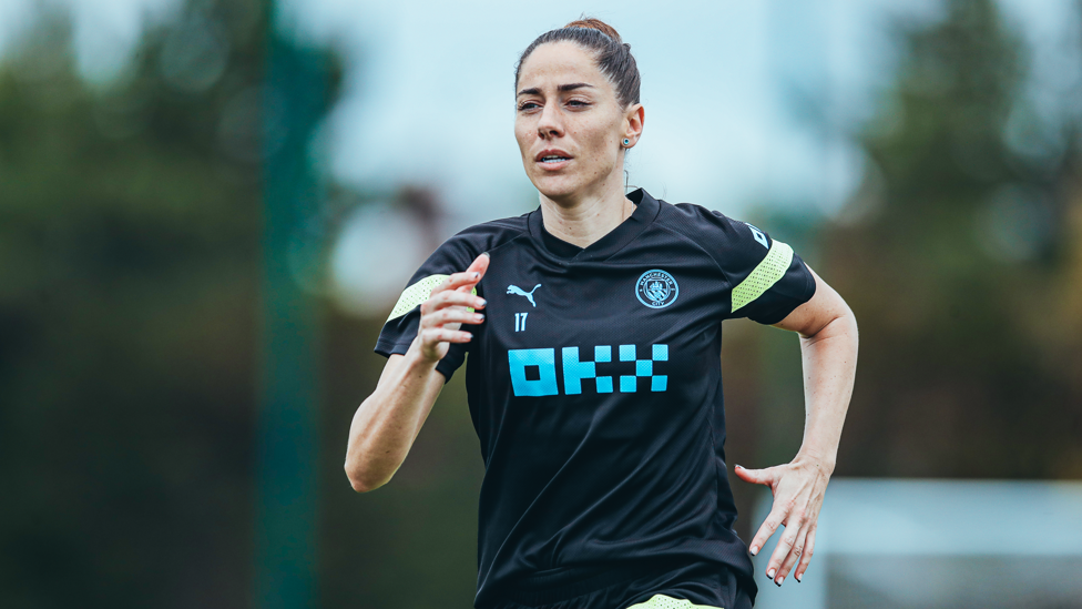 ON THE RUN : Vicky Losada stretches the legs