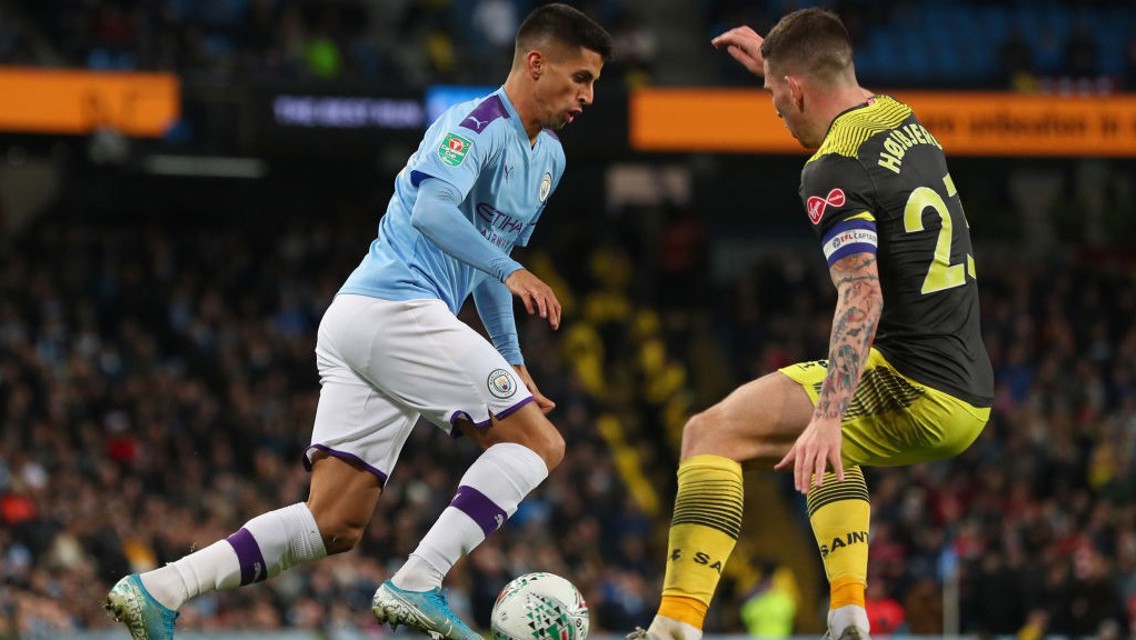 VERSATILE: Right and left-back duty for Joao Cancelo, who came off the bench in the second half.