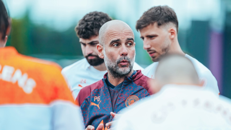 PEP TALK : The boss addresses his players