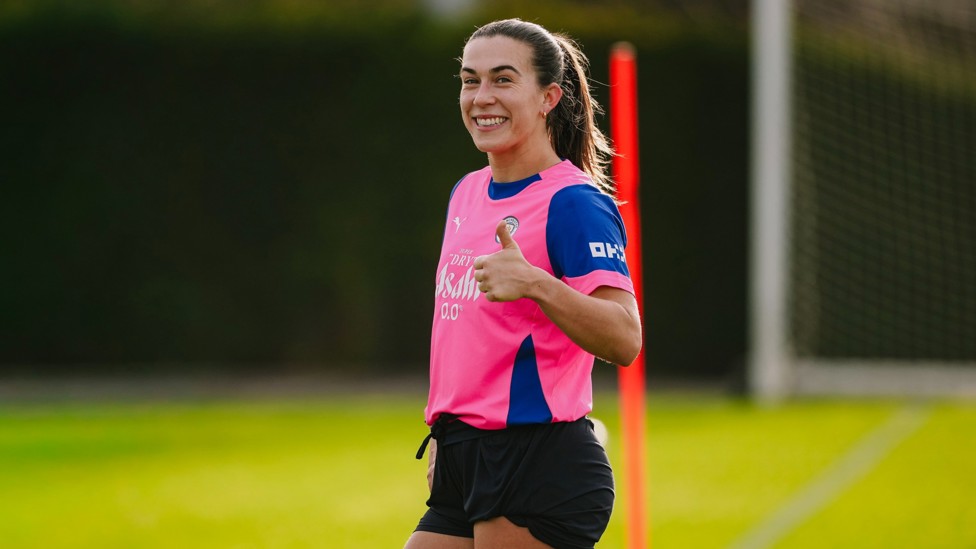 WELCOME, SAM : A thumbs up from our new signing