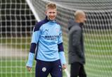 ALL SMILES: Kevin De Bruyne was in upbeat mood as he made a welcome return to training