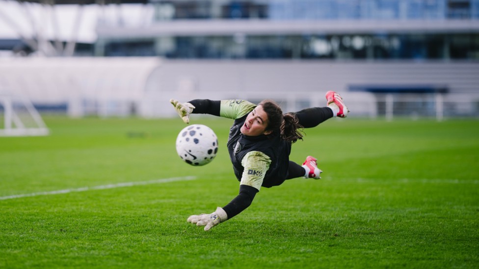 AT FULL STRETCH: Eartha Cummings takes to the air.