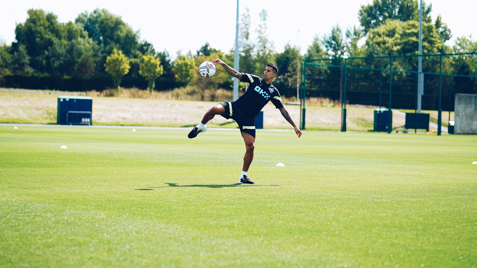 BY THE RIGHT : Joao Cancelo demonstrates his skills