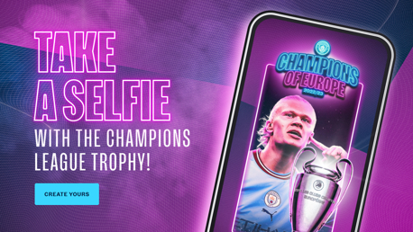 Create your own celebration selfie with the Champions League trophy
