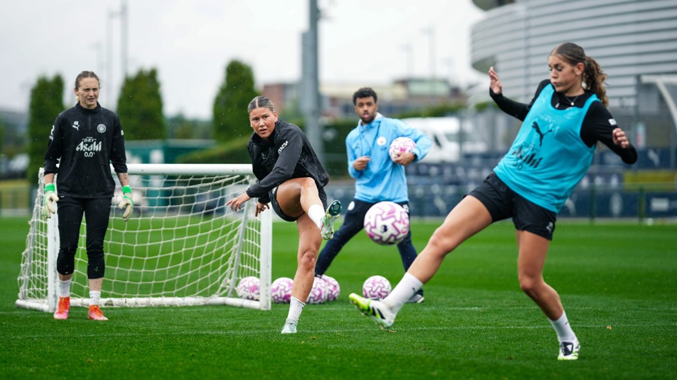 WORKING HARD: Poppy Pritchard takes on Gracie Prior