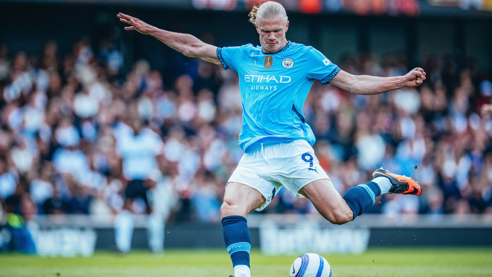 SPOT ON: Erling Haaland converts from the spot to double City's advantage.