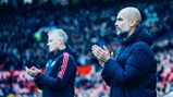 THE BOSS: Guardiola applauds as we remember those who gave their lives for the safety of others.