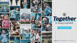 Collage of people and football players from Manchester City with text 'Together in every moment'. There's a call to action to secure season tickets for 26/27.