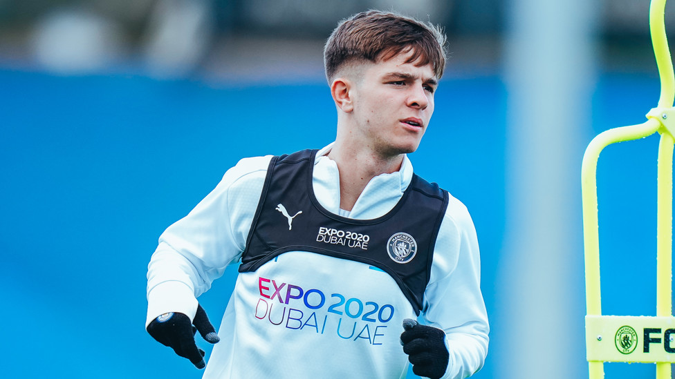 YOUNG GUN : James McAtee is put through his paces