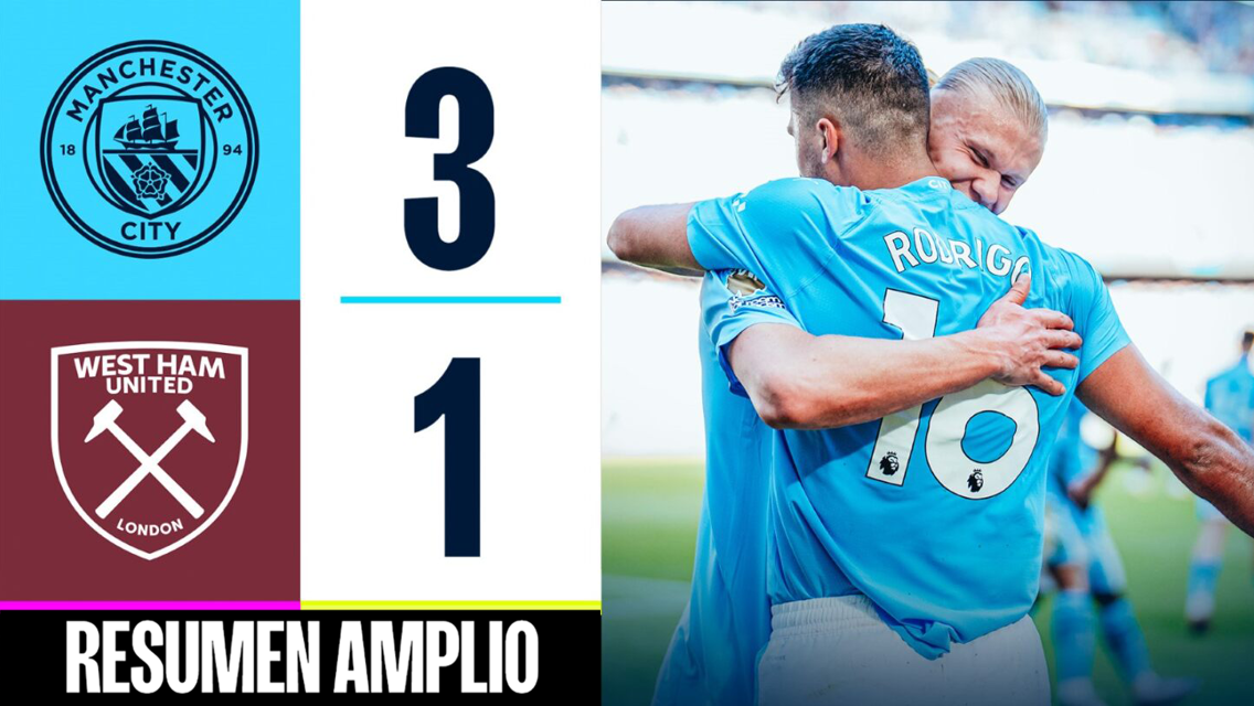 City 3-1 West Ham: resumen amplio