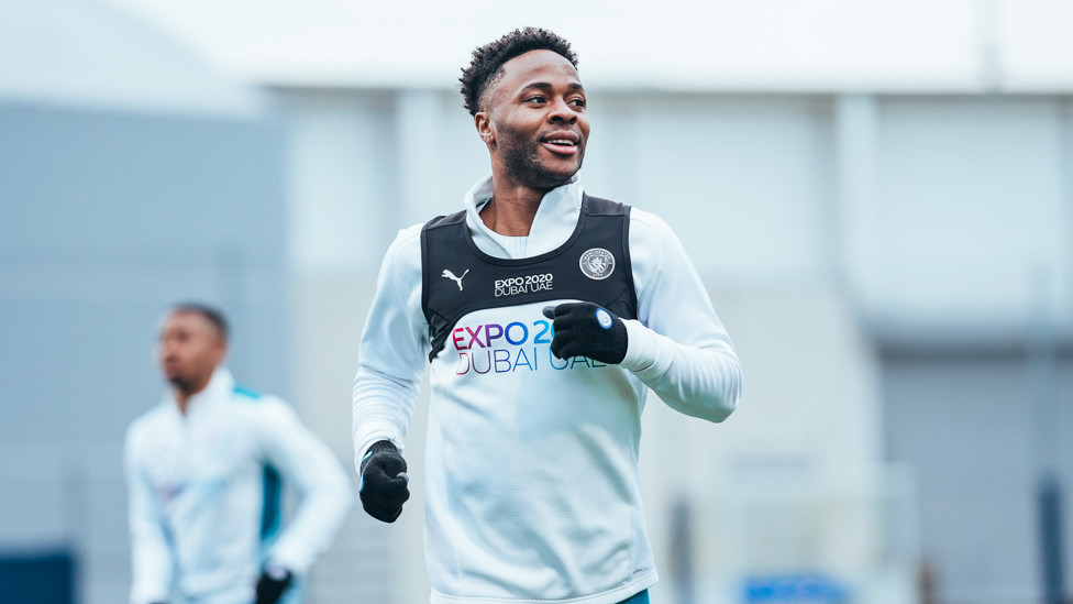 RAZZLE DAZZLE: Raheem Sterling looked in relaxed mood ahead of our latest European assignment