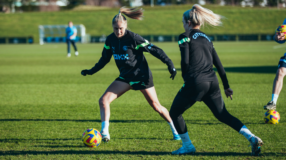 PASS MASTER: Steph Houghton in possession.