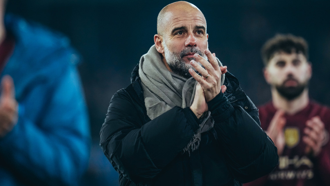 THE BOSS: Applauds the travelling fans.