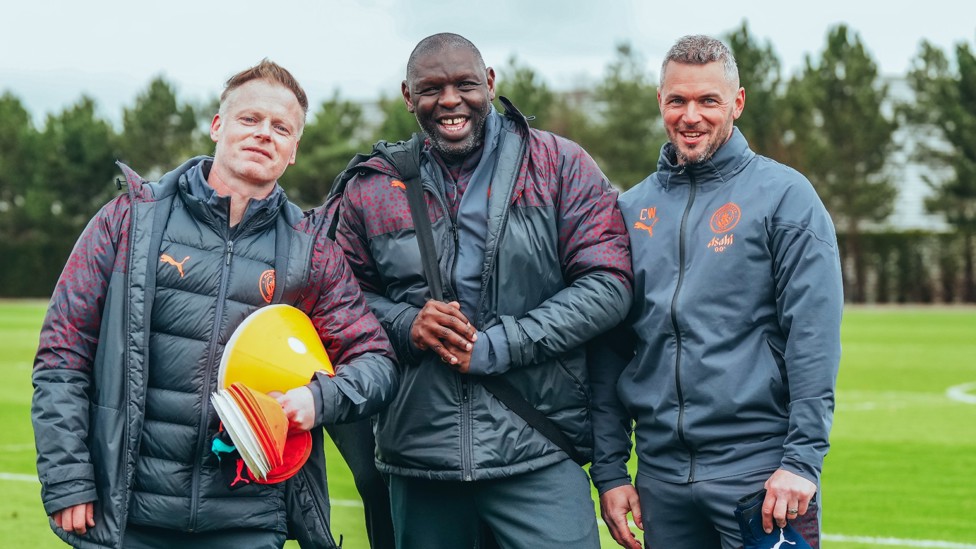 COACHES : Alan Mahon, Shaun Goater and Chris Williams pose together