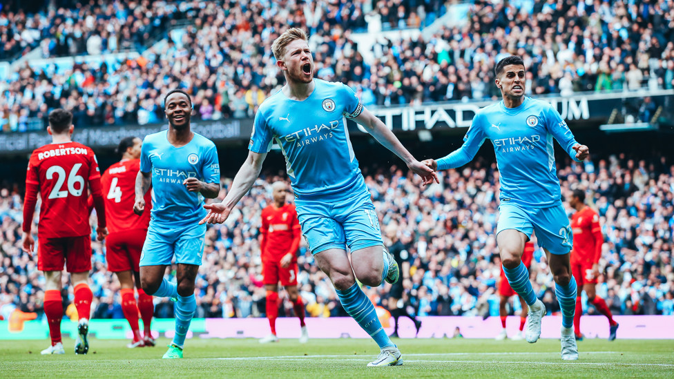 KDB comemora contra o Liverpool!